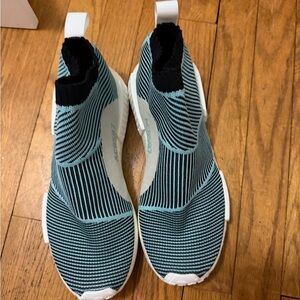 Adidas Teal and Black Knit Sneakers